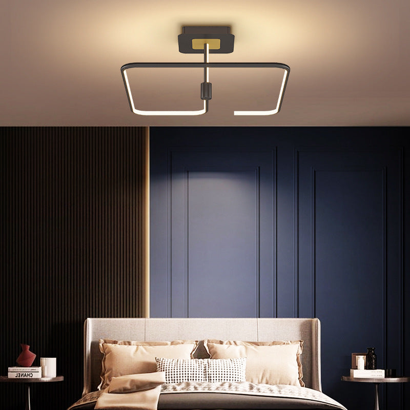 Modern minimalistisch lineair LED -plafondlicht aluminium indoor semi -flush mount met siliconen schaduw