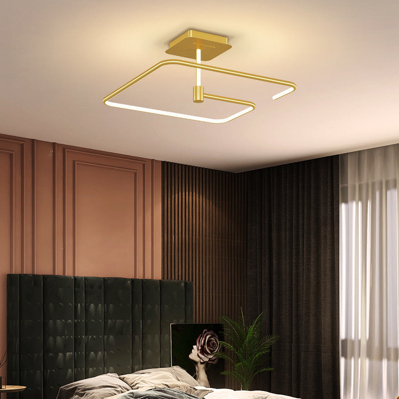 Modern Minimalist Linear LED Ceiling Light Aluminium Indoor Semi Flush Mount with Silicone Shade