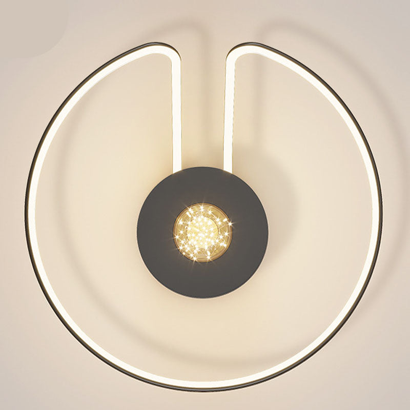 Modern Creative Led Semi Flush Mount Aluminium lineair plafondlicht met siliconen schaduw