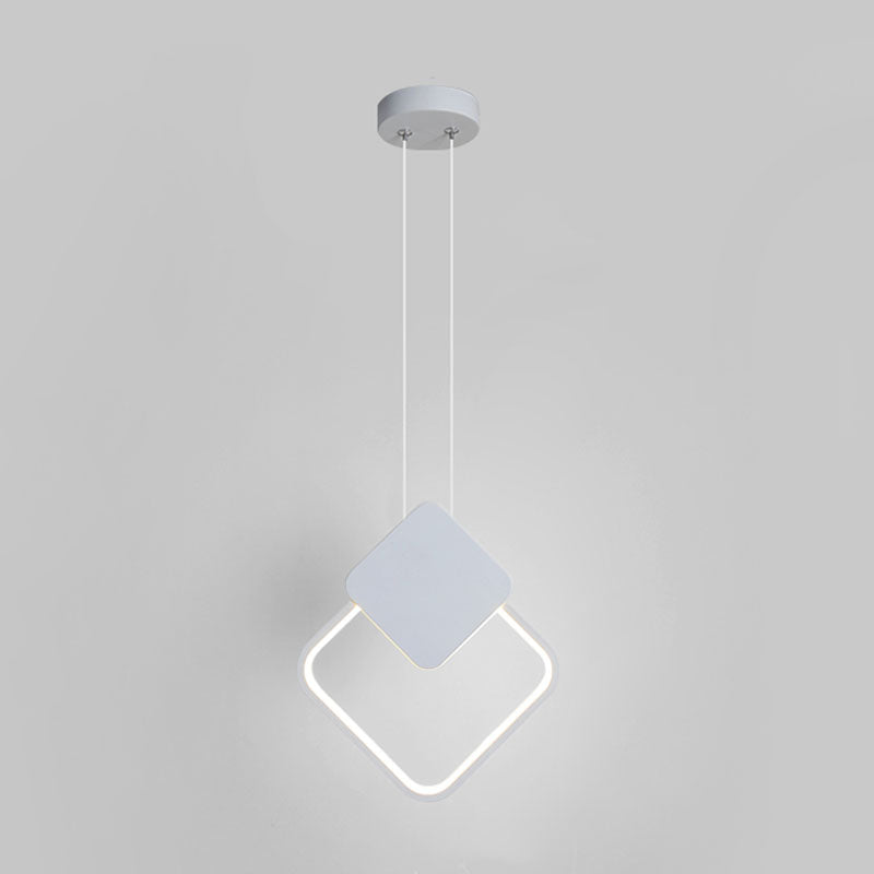 Minimalist Linear Pendant Lighting, Metal and Acrylic Hanging Light for Living Room