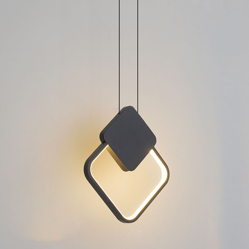 Minimalist Linear Pendant Lighting, Metal and Acrylic Hanging Light for Living Room