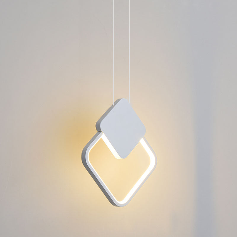 Minimalist Linear Pendant Lighting, Metal and Acrylic Hanging Light for Living Room