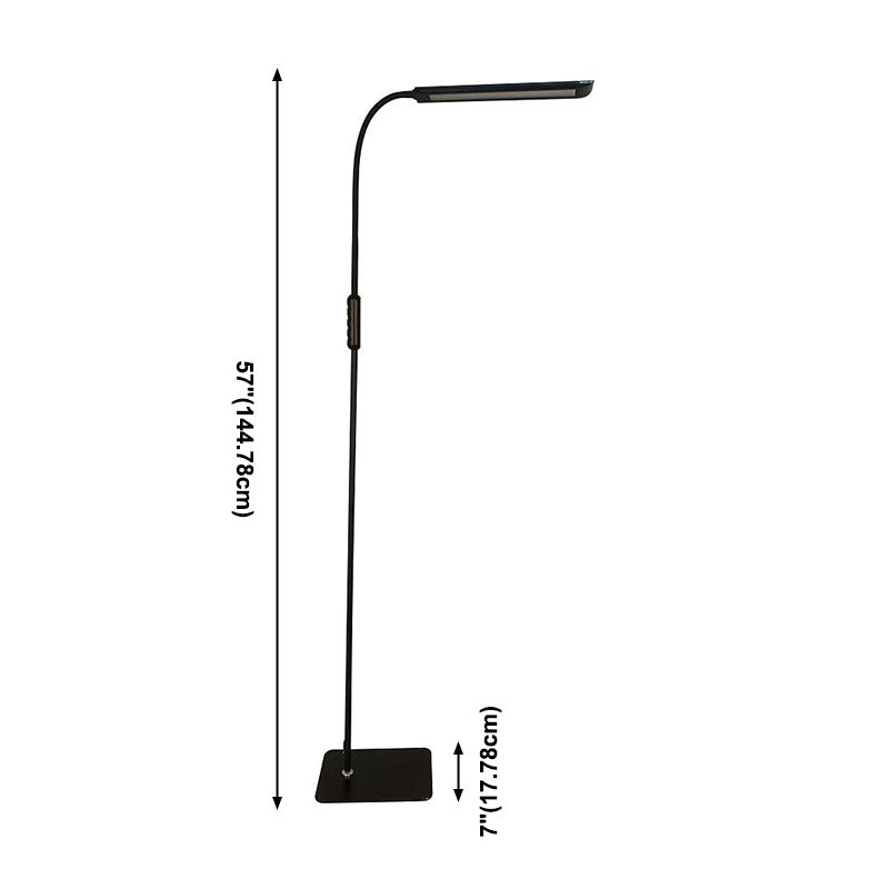 Lampada da pavimento lineare moderna 1 luce da pavimento in ferro battuto per soggiorno