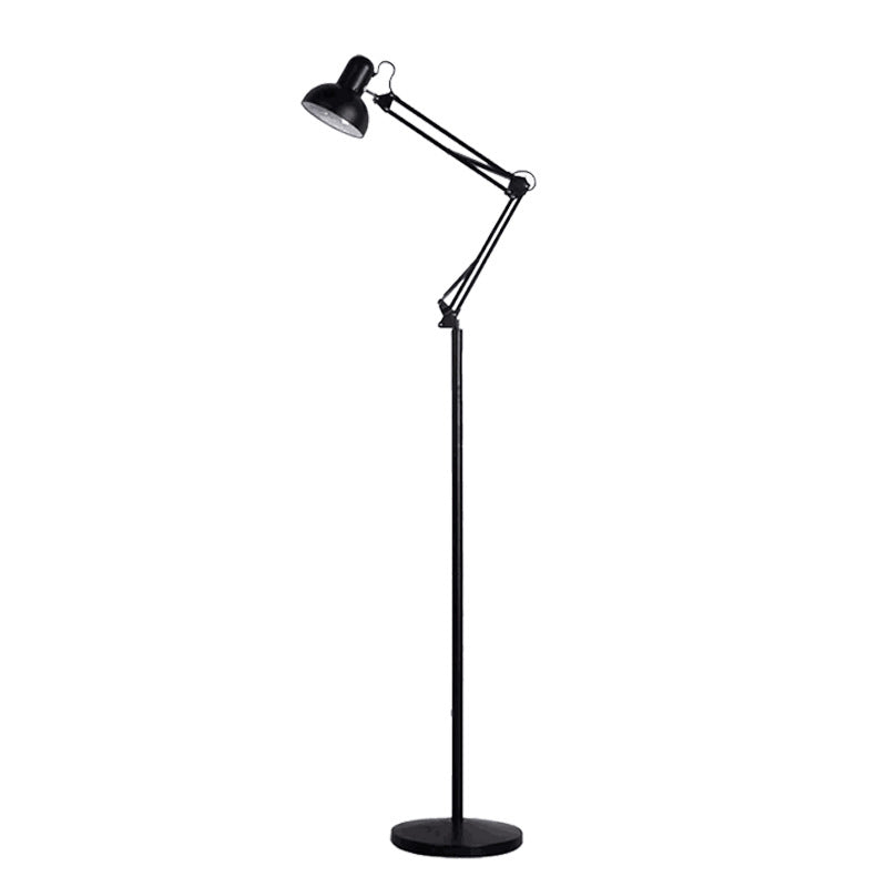 Swing Arm Metal Floor Lamp Nordic 1 Head Task Floor Light with Bowl Shade