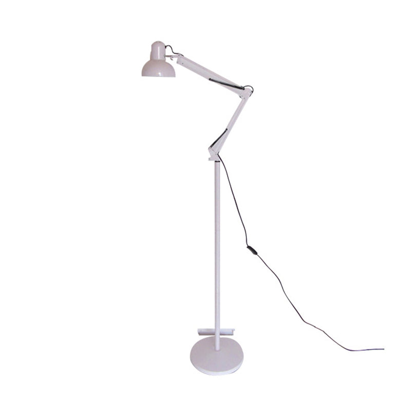 Lampe à sol en métal à bras swing nordique 1 tâche de tête lumière du sol avec une teinte de bol