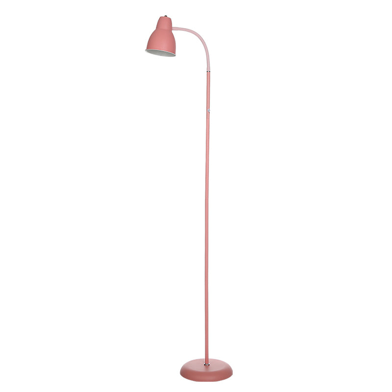 Macaron Bell Task Floor Lamp Metal 1-Light Kids Bedroom Standing Light