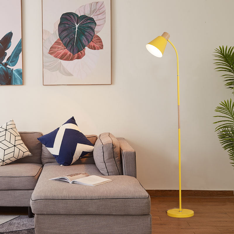 Conical woonkamer vloerlamp Metallic Minimalistisch sta-sta-licht met één bulb