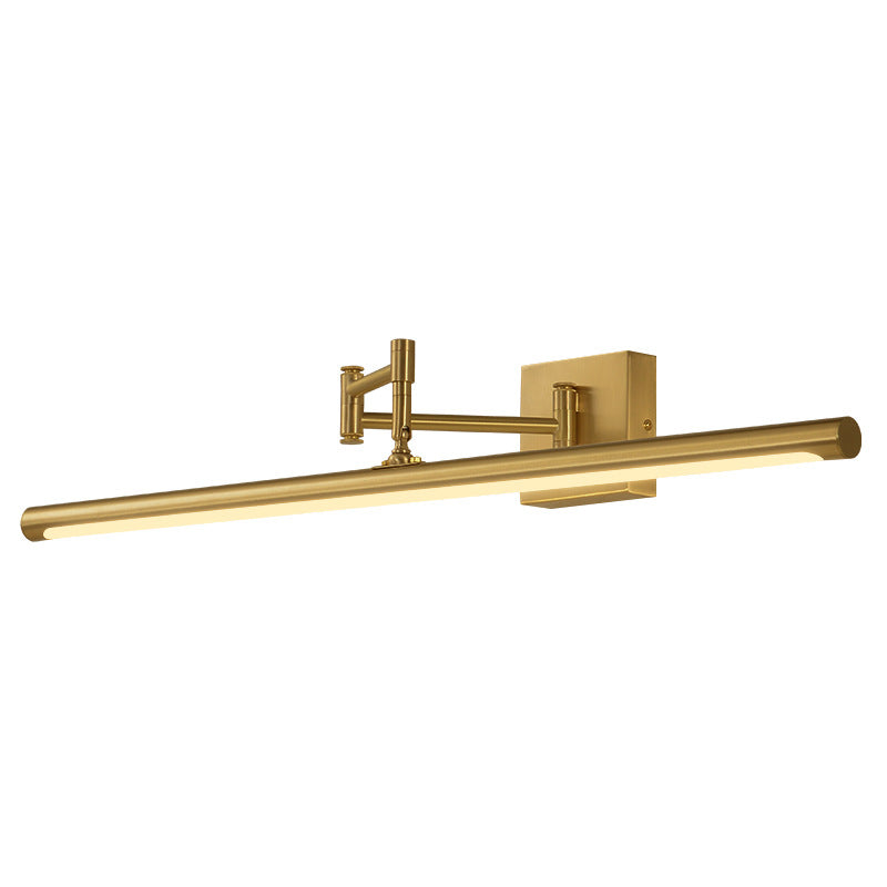 Linear Shade 1-Light  Wall Sconce Post-Modern Style Mirror Wall Lighting in Brass