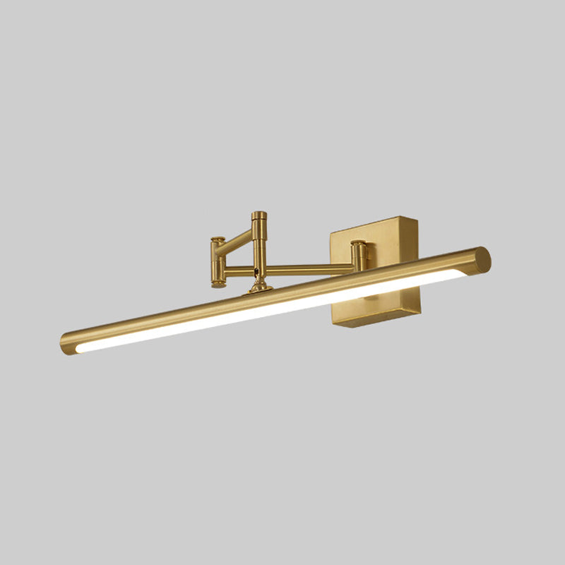 Linear Shade 1-Light  Wall Sconce Post-Modern Style Mirror Wall Lighting in Brass