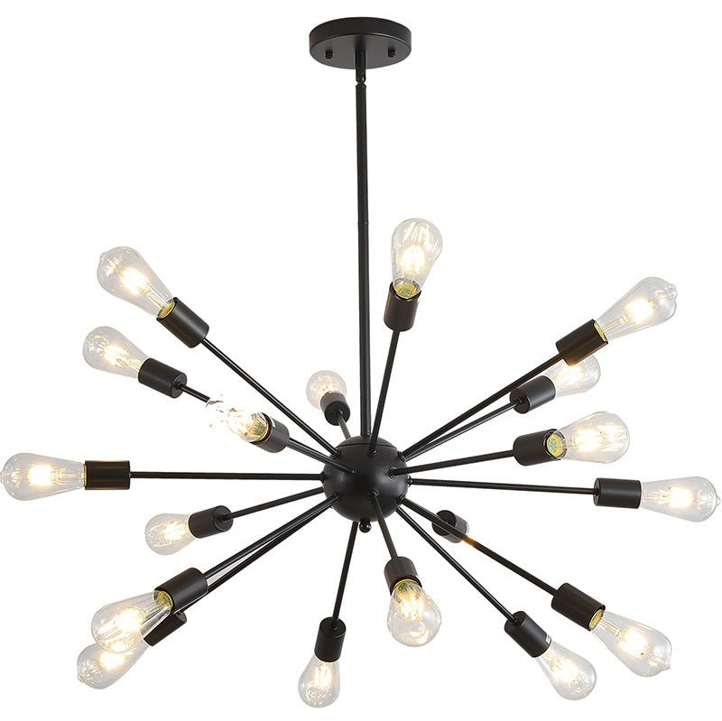 Luminaires industriels en fer antique en fer Starburst Sockets Chandelier