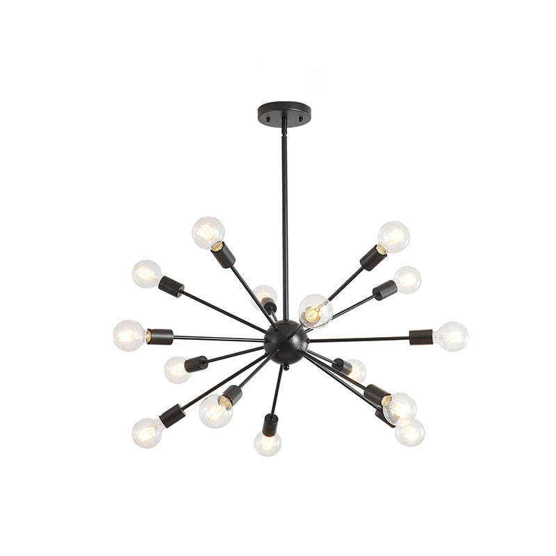 Luminaires industriels en fer antique en fer Starburst Sockets Chandelier