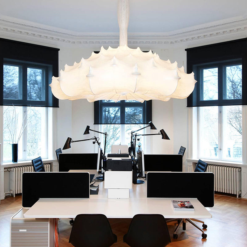 Éclairage de suspension unique Amélioration du tissu blanc de style moderne à 1 lumière