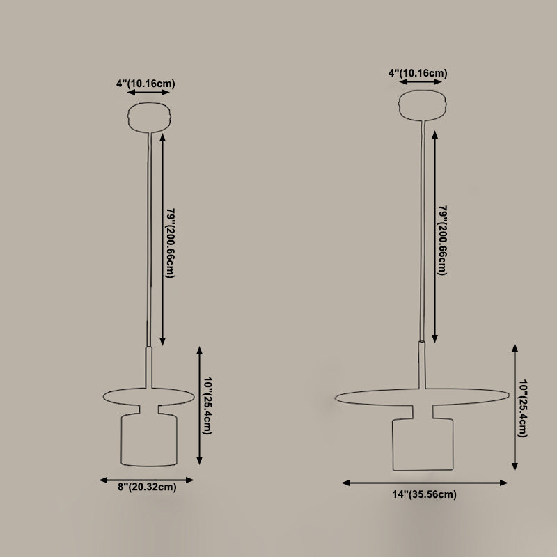 Nordique Cylinder Shade Hanging Light, Metal 1-Light Hanging Lighttures For Indoor