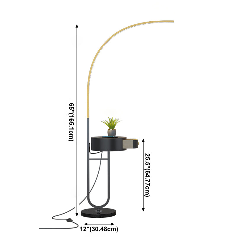 Nordische moderne LED-Stehlampe 1-Licht Metallbodenlicht für Wohnzimmer