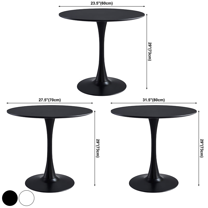 Round Modern Style Solid Wood Dining Table Dining Furniture with Tulip Base