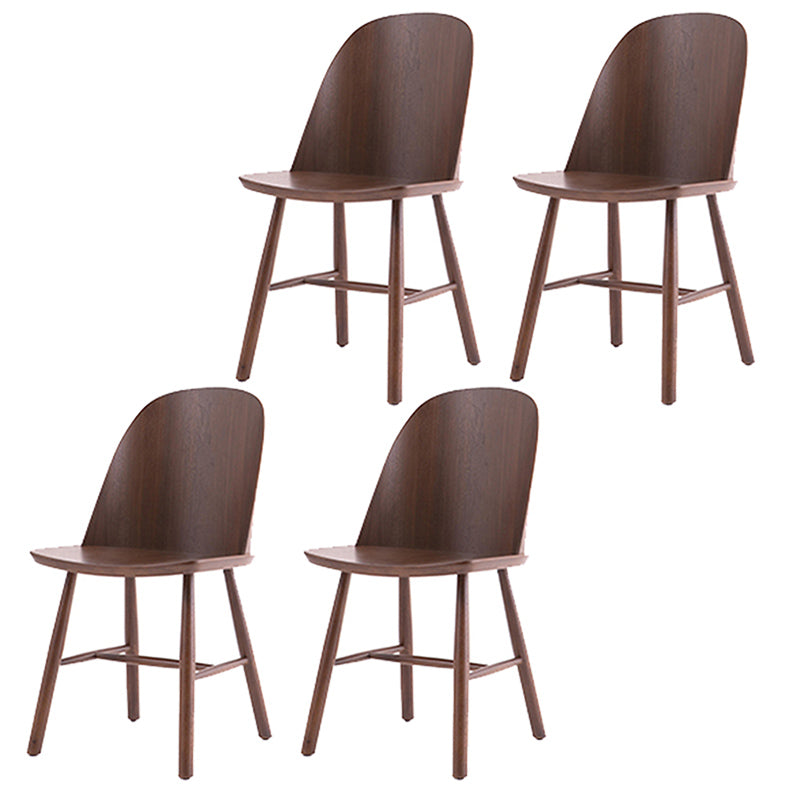 Glam Style Dining Chair Solid Wood Dining Room Side Chair with Wood Legs