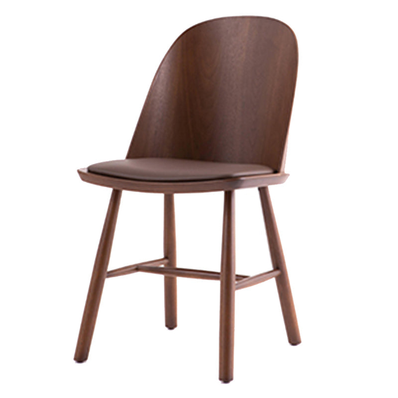 Glam Style Dining Chair Solid Wood Dining Room Side Chair with Wood Legs