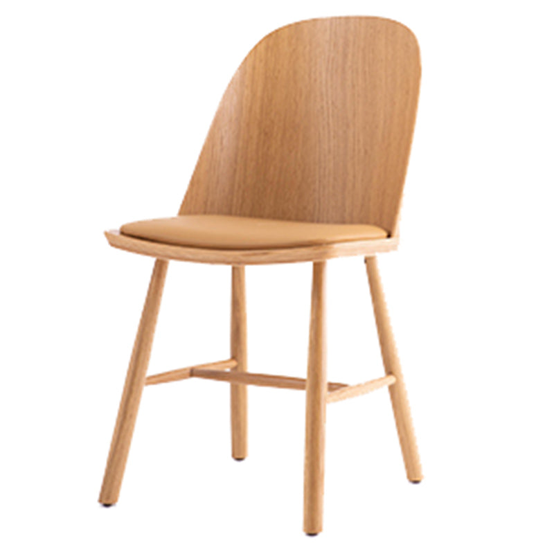 Glam Style Dining Chair Solid Wood Dining Room Side Chair with Wood Legs