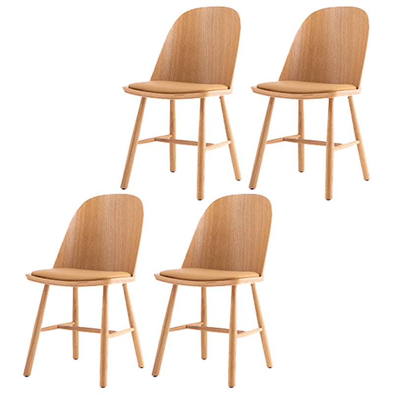 Glam Style Dining Chair Solid Wood Dining Room Side Chair with Wood Legs