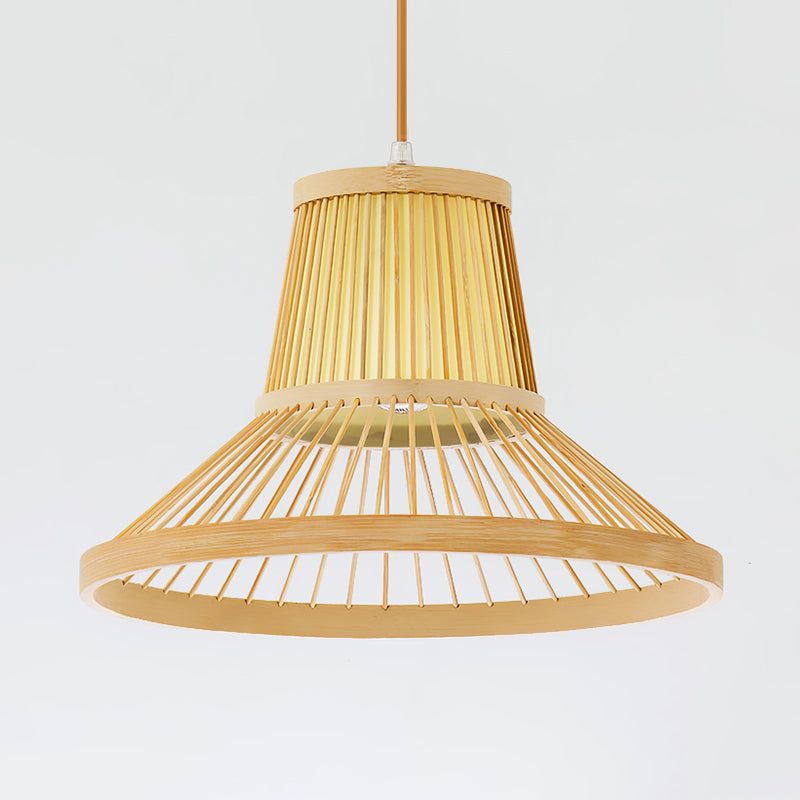 1 Terpetta Tromba appesa alla luce del sud-est asiatico Bamboo Spender Lighting Freet in beige