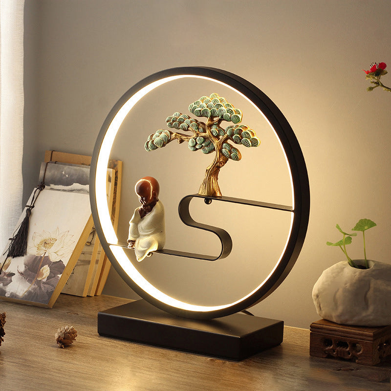 1 Light Circle Table Lamps Modern Led Table Lamps Metal Night Table Lamps