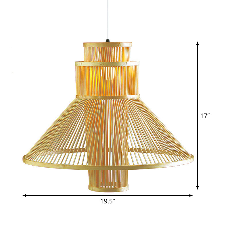 1 Testa soggiorno Light Asia BEIGE BEIGE SOSPENSION LAMPA