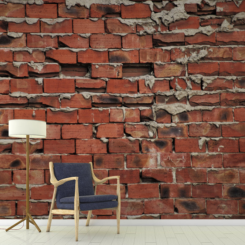 Customized Mildew Resistant Wall Mural Industrial Style Brick Wall Pattern Wall Covering