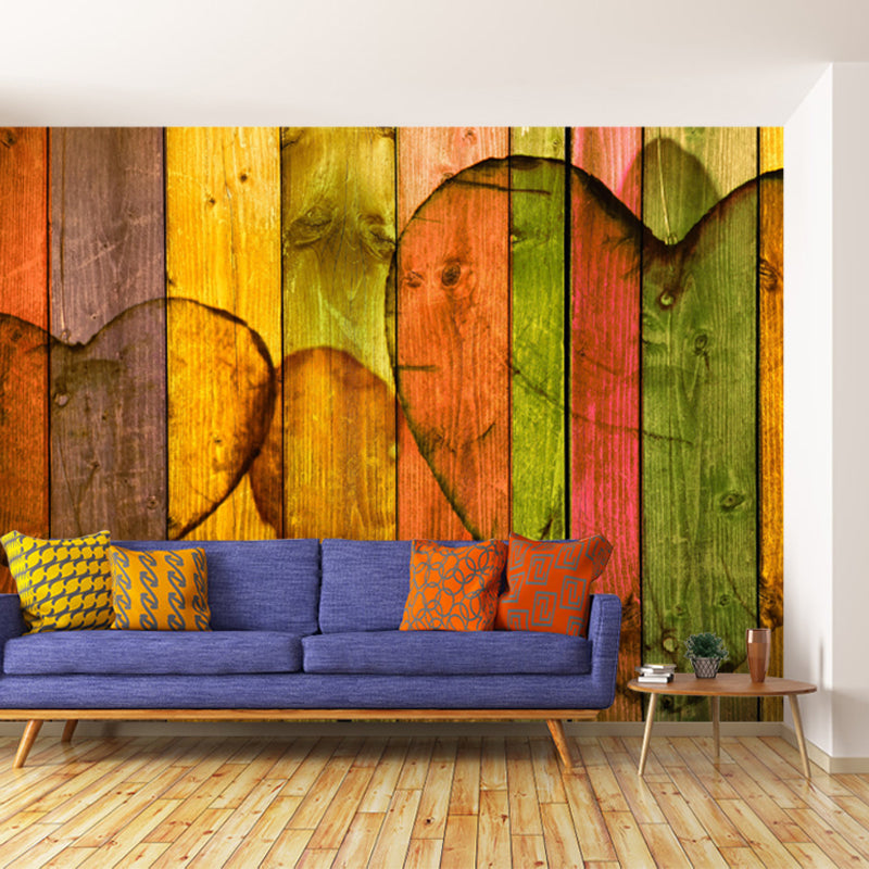 Light Coor Wood Look Mural Industrial Wallpaper Whole Wall Decor for Dining Room