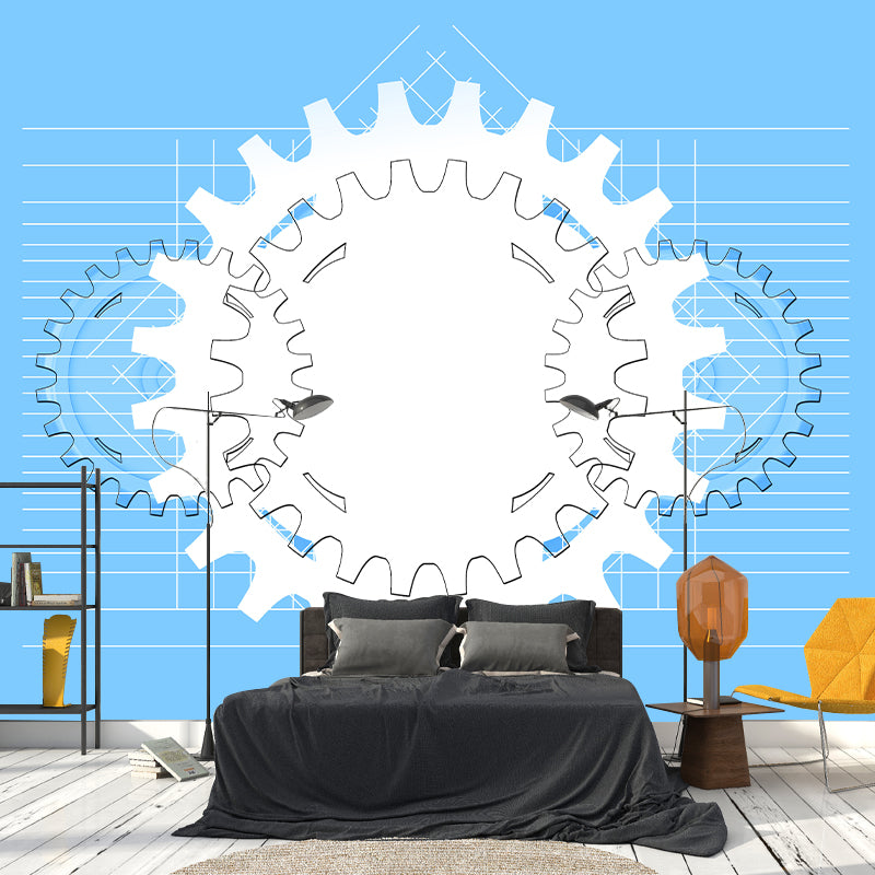 Industrial Style Gear Wall Covering Murals for Living Room, Customized Size