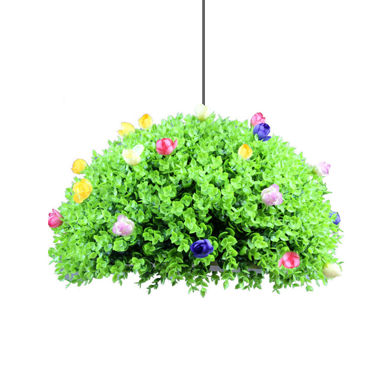 Metalen groene plant hangende lamp Dome 1 licht vintage LED -ophanging hanger voor restaurant