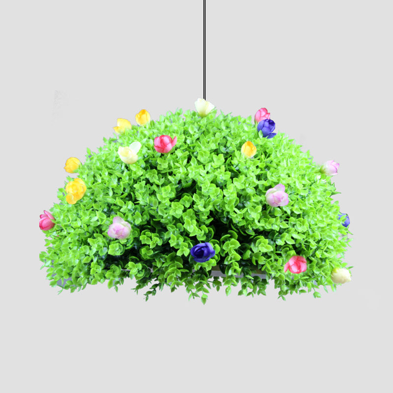 Metalen groene plant hangende lamp Dome 1 licht vintage LED -ophanging hanger voor restaurant