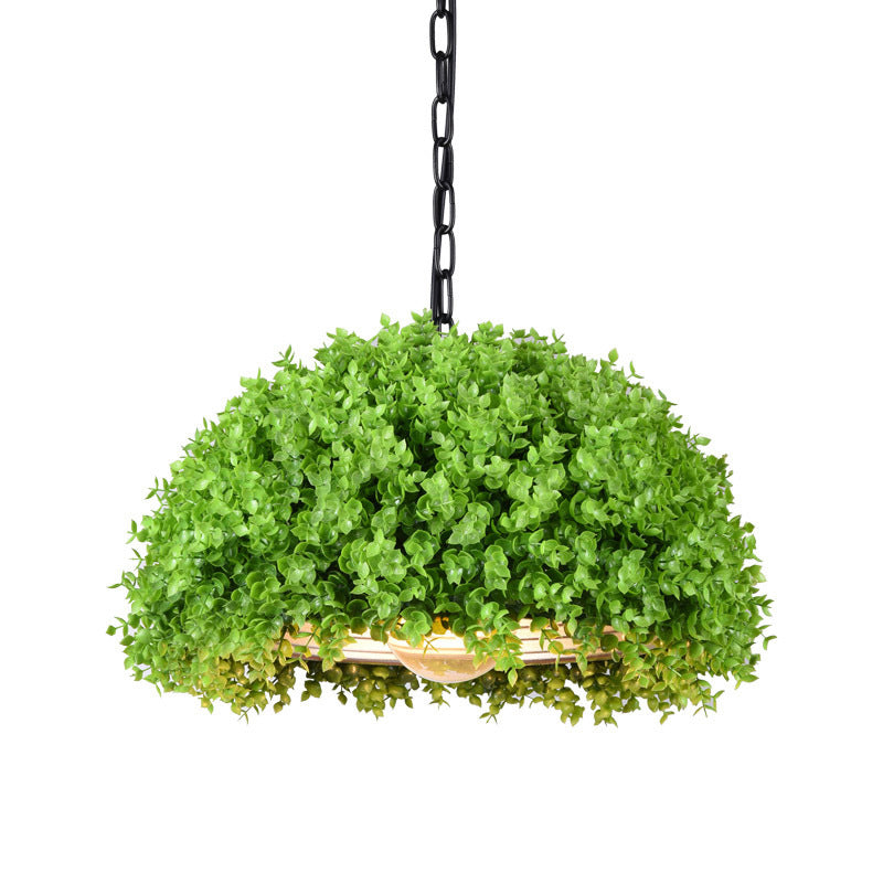 18 "/21.5" W Planta industrial Luz colgante 1 Lámpara de suspensión de techo LED de metal en verde en verde