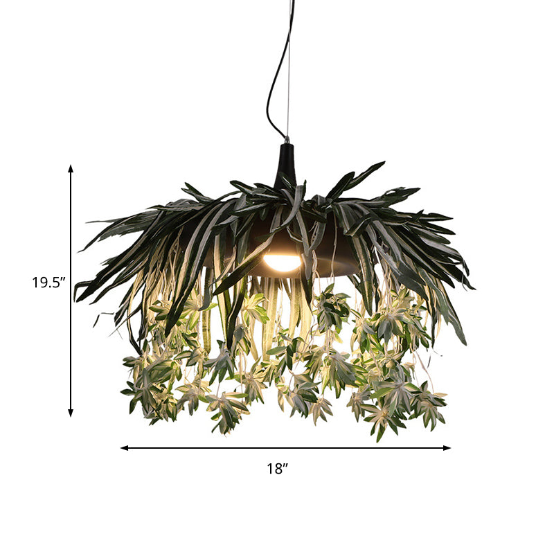 Plant industriel Down Lighting 1 Bulbe LED Prendant Metal Light en vert pour le restaurant