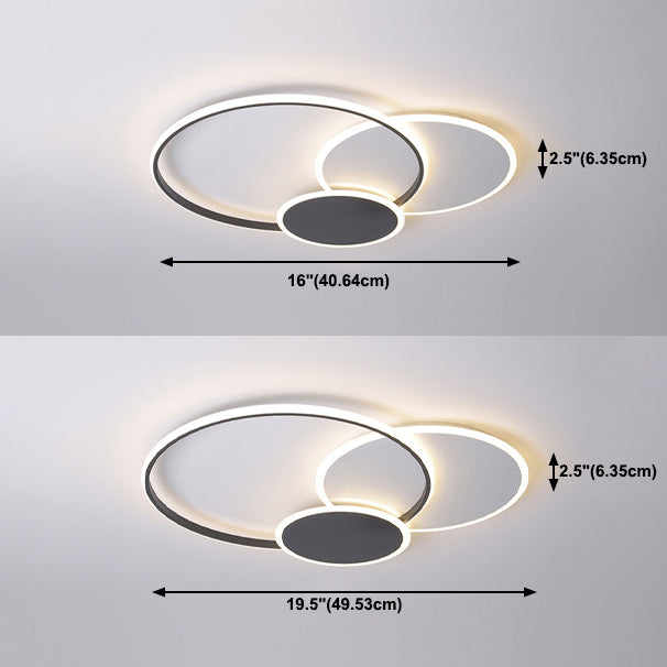 Circles Flush Mount Light Minimalist Style Metal LED Flush Ceiling Light Fixture