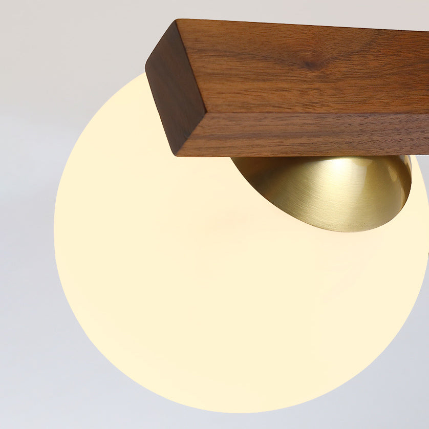 Holzdreieck Halbflush Mount Leuchte Nordische Halbflush -Halterung Licht für Wohnzimmer