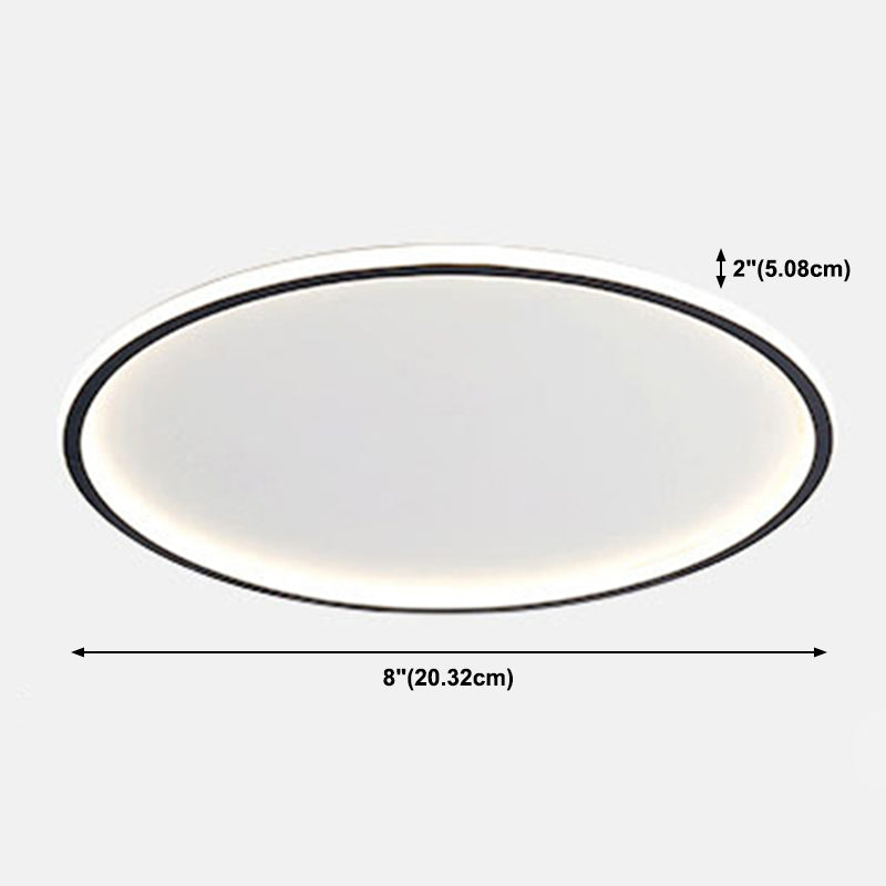 Circular Flush Ceiling Light Fixture Modern Metal LED Black Flush Mount Light Fixture