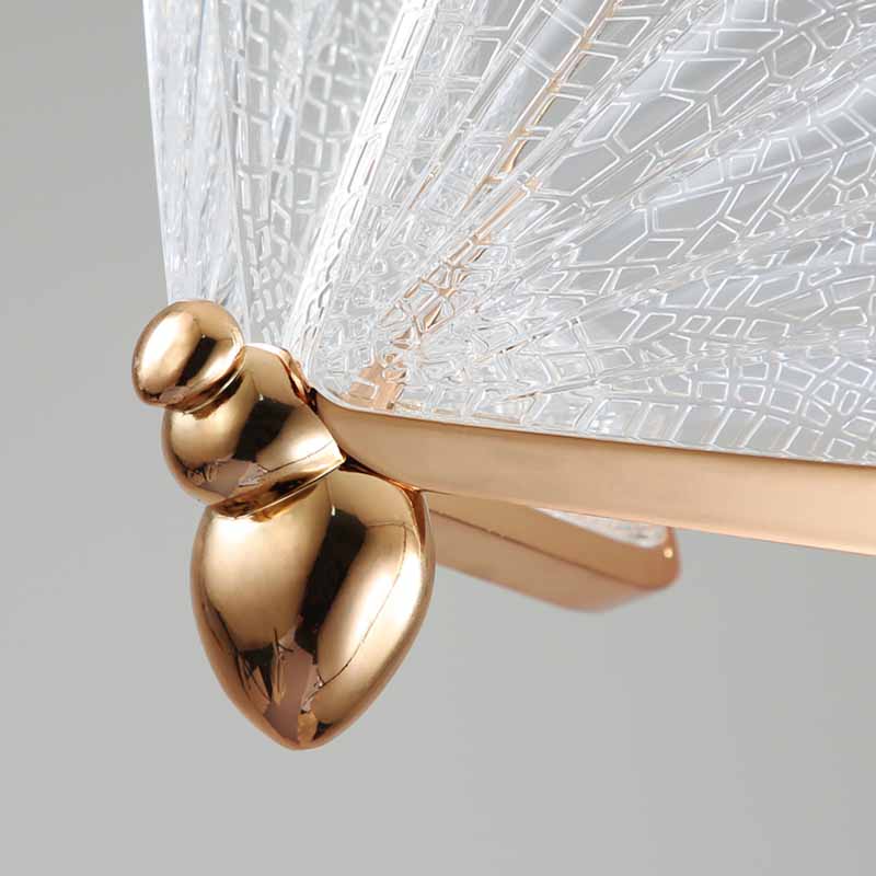 Modern Butterfly Pendant Light Fixture Metal LED Bedroom Pendant Ceiling Light in Clear