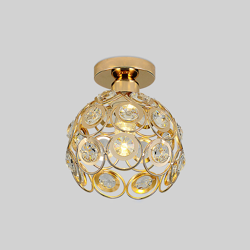 Round Aisle Ceiling Mounted Fixture Crystal Minimalist Style Ceiling Mount Light Fixture