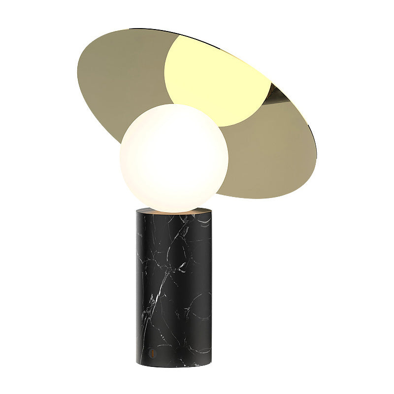 Metal Round Nights and Lamp Simplicity Style Table Light with Marble Base