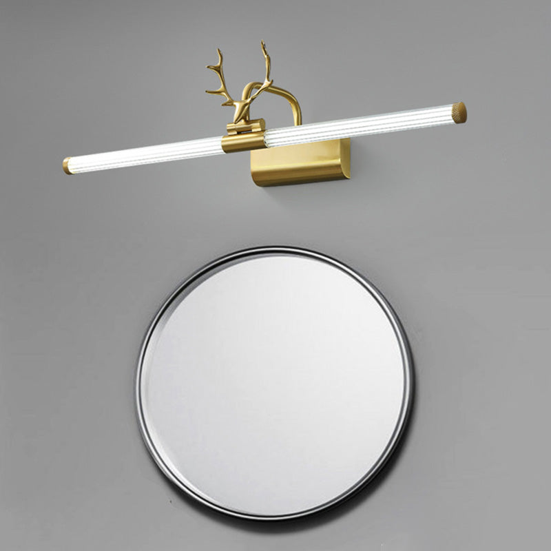 Golden Postmodern Antlers Wall Sconce One-Blub Metal Wall Mounted Lamps for Bathroom