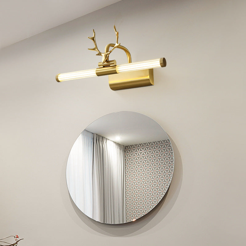 Goldene postmoderne Geweihs Wandleuchte Ein-Blub-Metall-Wand-Lampen für Badezimmer