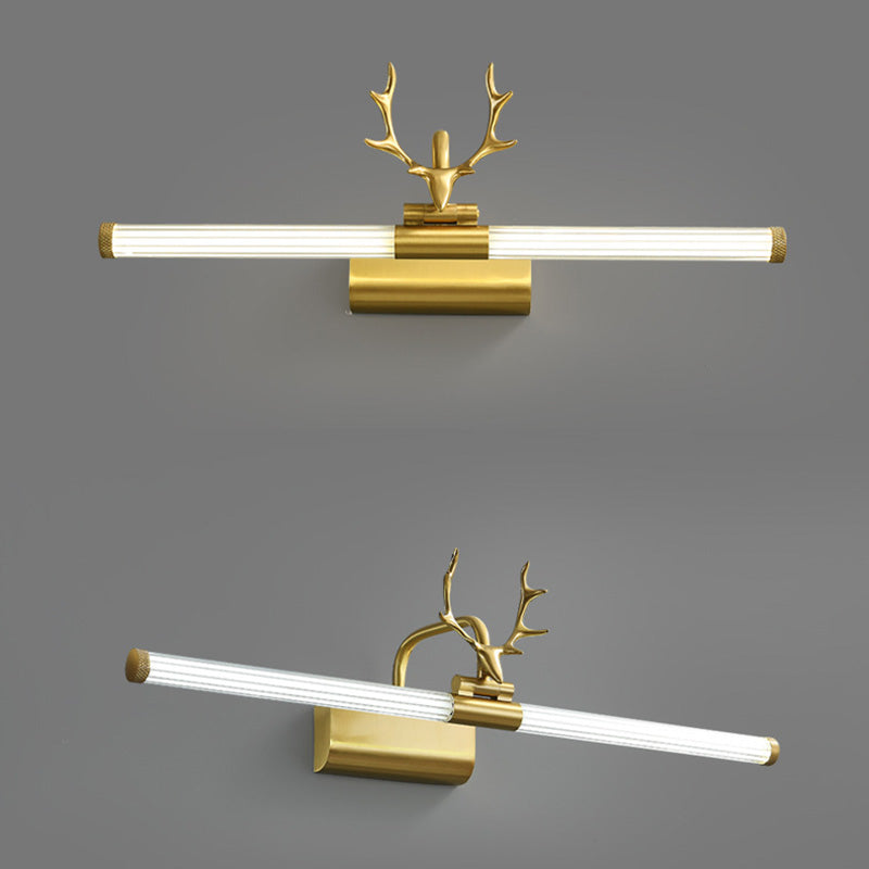 Goldene postmoderne Geweihs Wandleuchte Ein-Blub-Metall-Wand-Lampen für Badezimmer