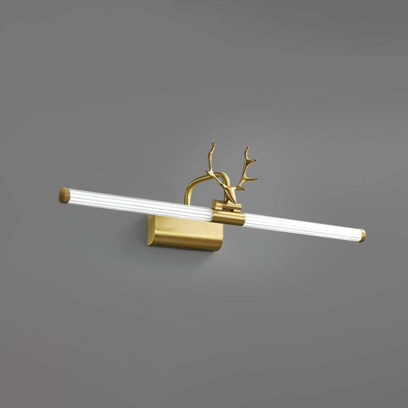 Golden Postmodern Antlers Wall Sconce One-Blub Metal Wall Mounted Lamps for Bathroom