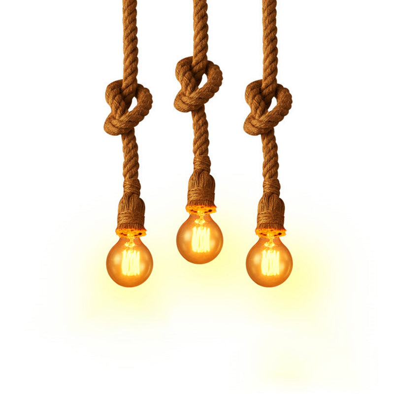 Retro Hemp Rope Pendant Light American Industrial Style Loft Hanglamp Light Fixture