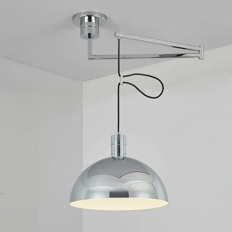 Warehouse Style Bowl Shade Pendant Lamp 1 Head Metal Hanging Light with Movable Design