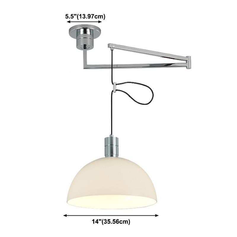 Warehouse Style Bowl Shade Pendant Lamp 1 Head Metal Hanging Light with Movable Design