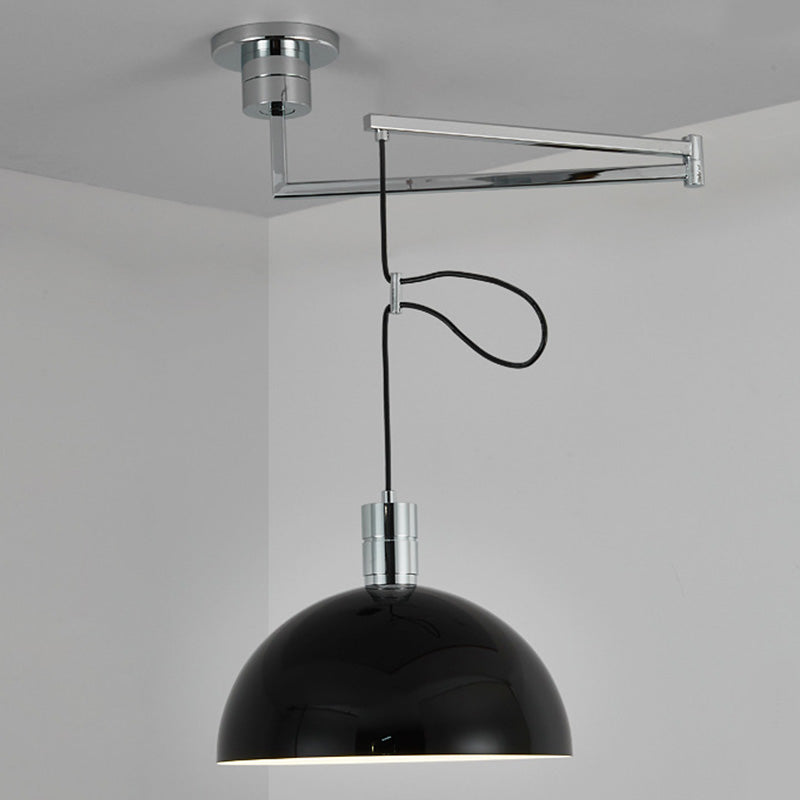 Warehouse Style Bowl Shade Pendant Lamp 1 Head Metal Hanging Light with Movable Design