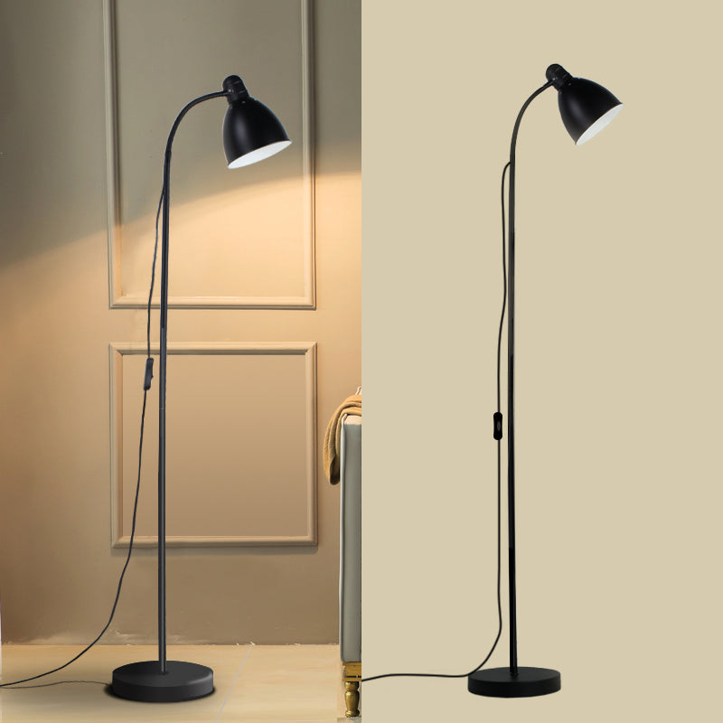 Carillon Living Room Floor Reading Lamp Metallic 1-Light Nordic Floor Light