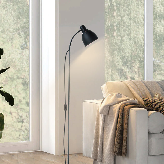 Carillon Living Room Floor Reading Lamp Metallic 1-Light Nordic Floor Light