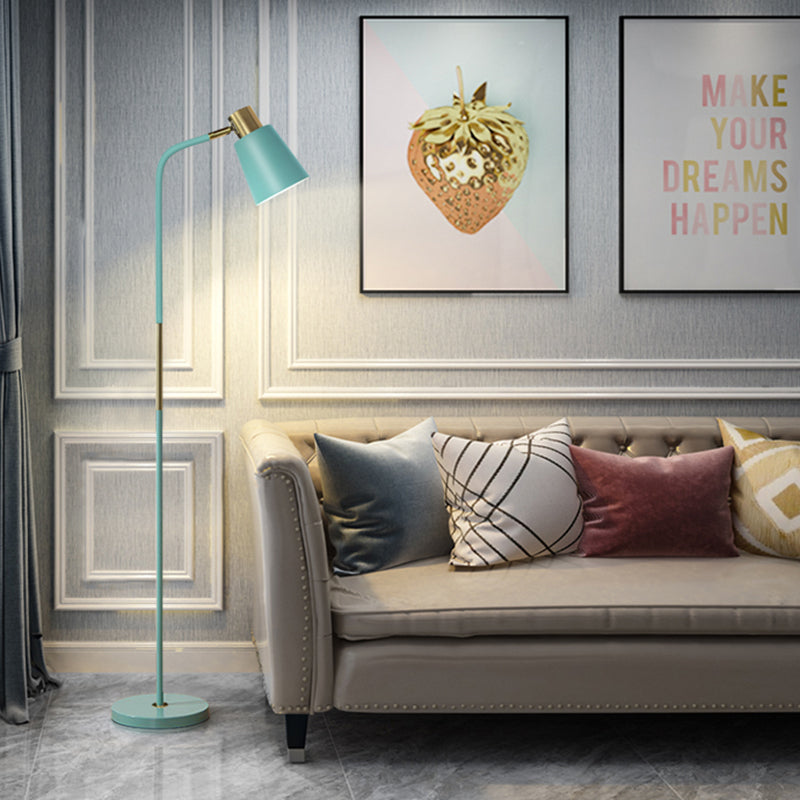 Macaron kleur taps toelopende vloerlamp Minimalistisch 1 lamp metalen vloerlicht voor woonkamer